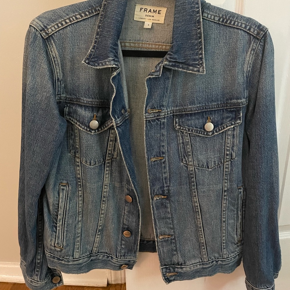 Frame Denim Blue Jean Jacket Classic Style